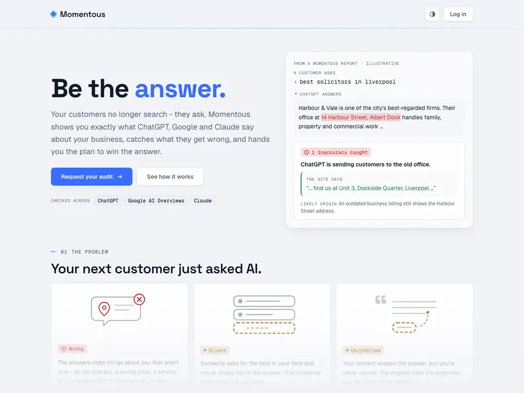 Momentous AI Website